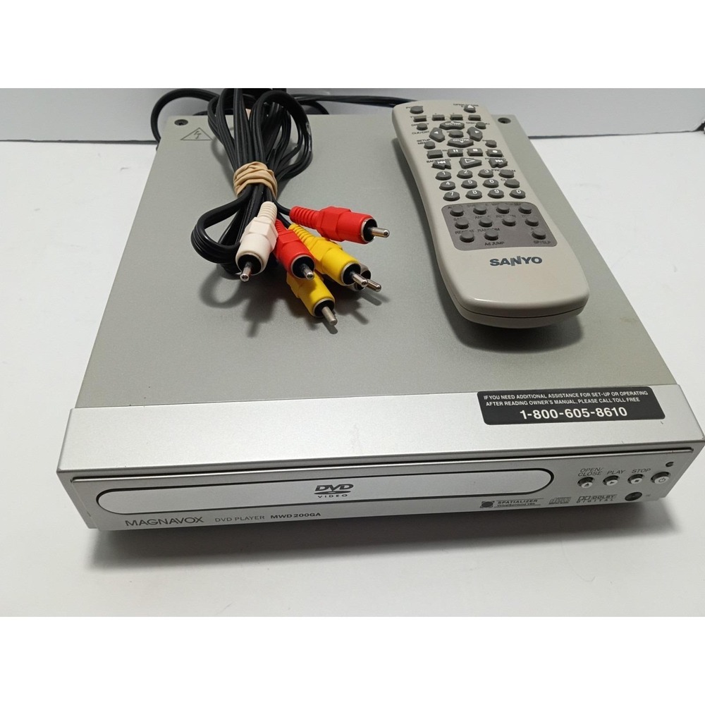 Magnavox MWD200GA DVD Player Silver Dolby Digital Spatializer w/ Remote